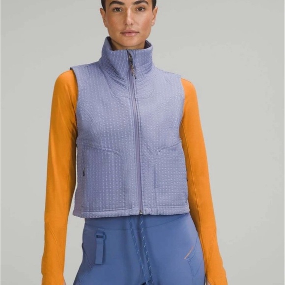 lululemon athletica Jackets & Blazers - Lululemon Athletica Water Repellent Fleece Hiking Vest Peri Purple Size 8